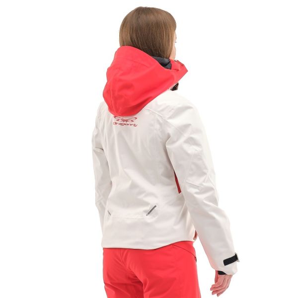 Куртка горнолыжная Dragonfly утепленная Gravity Premium Woman Gray-Red в Красноярске