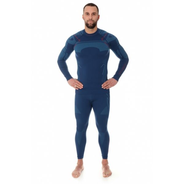 Футболка Brubeck Thermo Nilit Heat черный/голубой мужская в Красноярске