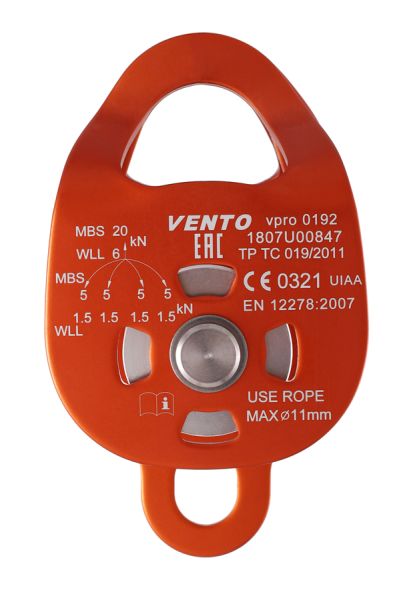  Блок-ролик двойной Double с подшипником дюраль Венто в Красноярске  