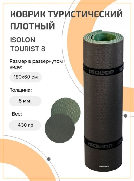 Коврик Ижевск Tourist 8 1800х600х8 хаки-серый