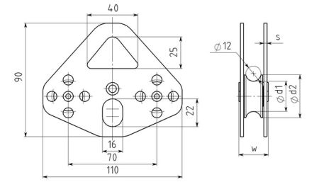  Блок-ролик Вертикаль Тандем дюраль с подшипником  в Красноярске  