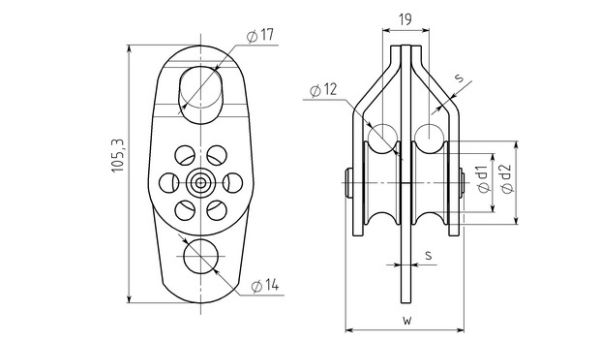  Блок-ролик Вертикаль двойной сталь с подшипником в Красноярске  